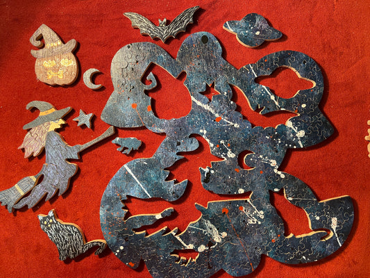 Halloween Sky - Hand painted - 11 X 10