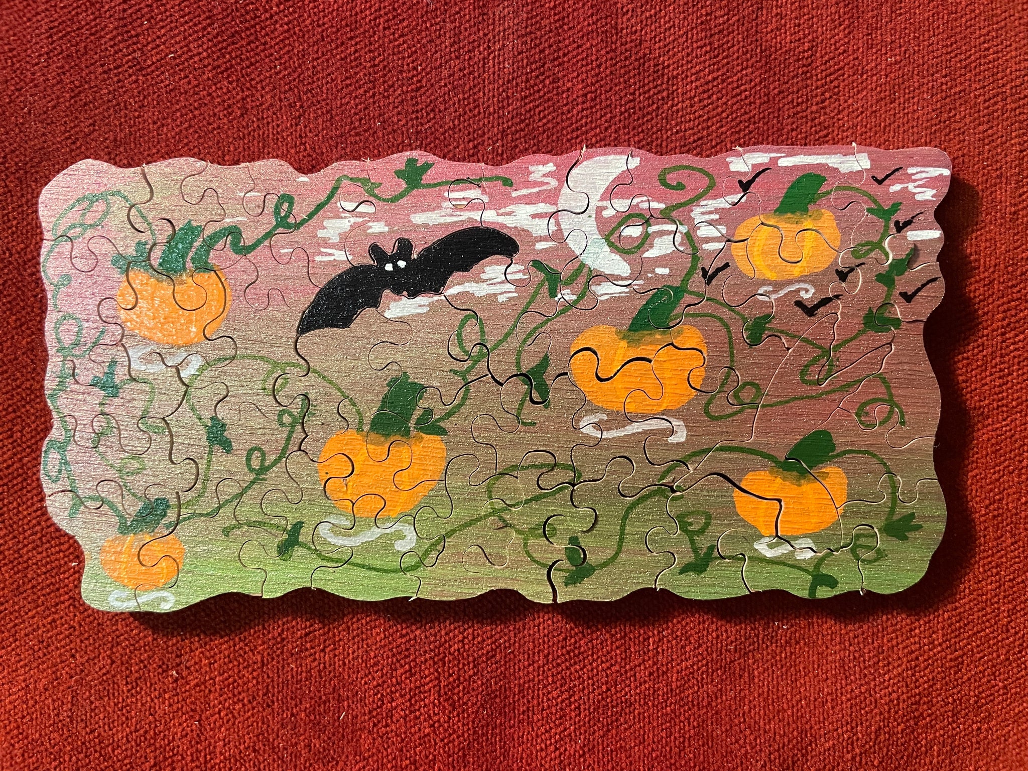 Pumpkins Patch - hand painted Snack - 5.5 x 3  - Halloween #15